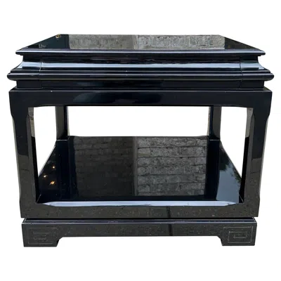 Pre-owned Ralph Lauren Vintage  Chinoiserie Black Lacquered Pagoda Style End Table