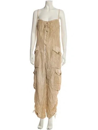 Pre-owned Ralph Lauren Vintage Silk Jumpsuit In Neutral
