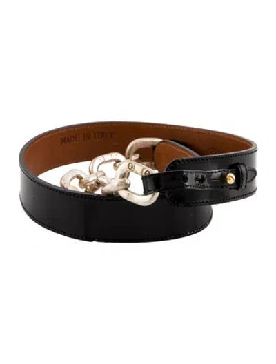 Pre-owned Ralph Lauren Vintage Skinny Waist Belt In Black