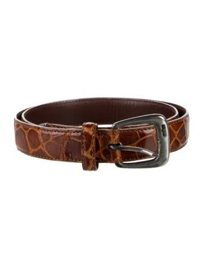 Pre-owned Ralph Lauren Vintage Skinny Waist Belt In Brown