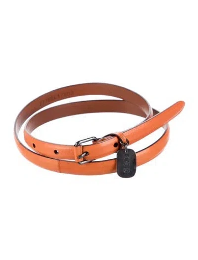 Pre-owned Ralph Lauren Vintage Skinny Waist Belt In Orange