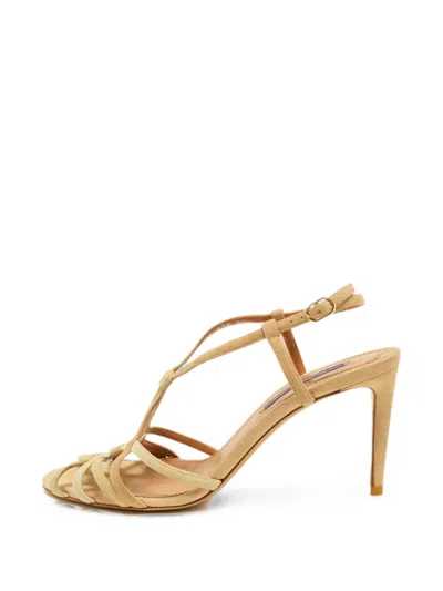 Pre-owned Ralph Lauren Vintage Slender Ankle-strap Sandals In Neutral
