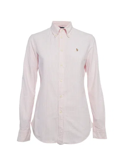 Pre-owned Ralph Lauren Vintage Striped Slim-fit Shirt In Pink