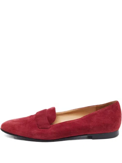 Pre-owned Ralph Lauren Vintage Suede Loafers In Red
