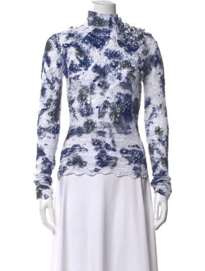 Pre-owned Ralph Lauren Vintage Tie-dye Print Sweater In Blue/white