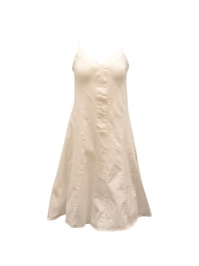 Pre-owned Ralph Lauren Vintage V-neck Dress In Neutral