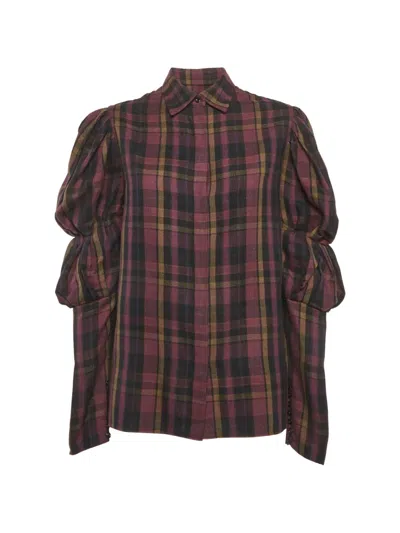 Pre-owned Ralph Lauren Vintage Vivian Plaid-pattern Shirt In Purple
