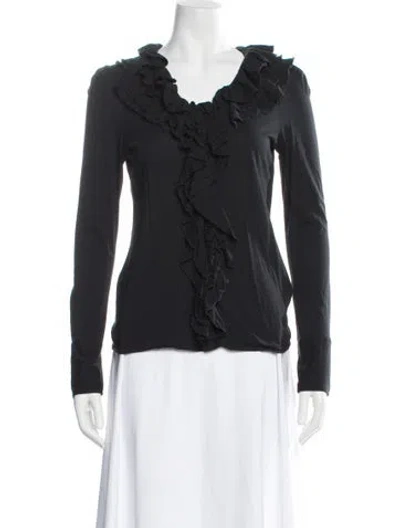 Pre-owned Ralph Lauren Vintage V-neck Top In Black