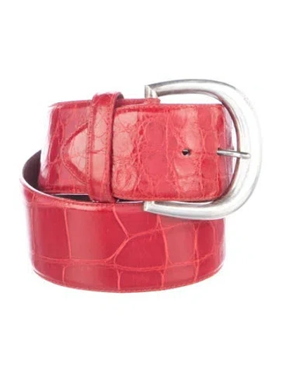 Pre-owned Ralph Lauren Vintage Wide Waist Belt In Red