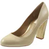 Ralph Lauren Viona Womens Embellished Leather Block Heels