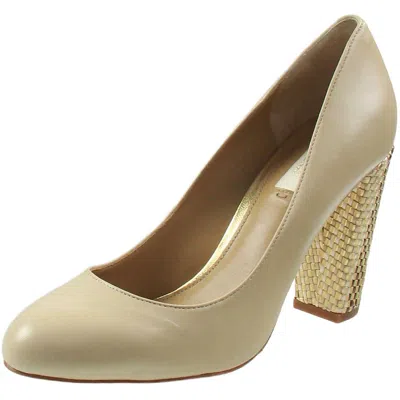 Ralph Lauren Viona Womens Embellished Leather Block Heels