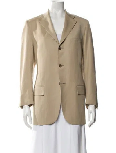 Pre-owned Ralph Lauren Virgin Wool Blazer In Neutral