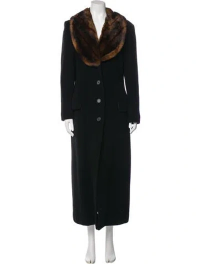 Pre-owned Ralph Lauren Virgin Wool Coat In Black