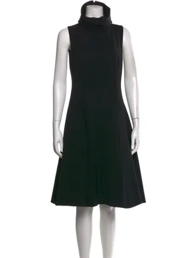 Pre-owned Ralph Lauren Virgin Wool Knee-length Dress In Black