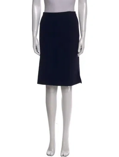 Pre-owned Ralph Lauren Virgin Wool Knee-length Skirt In Black