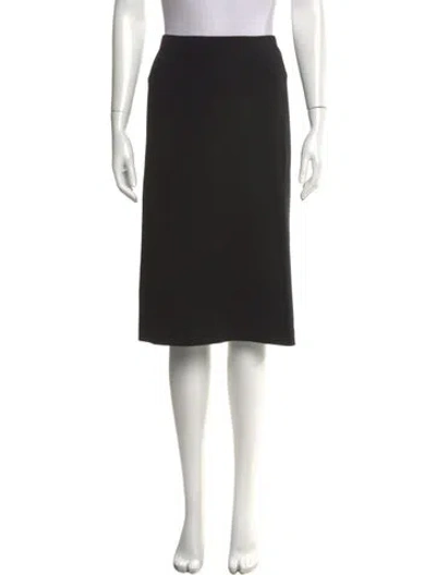 Pre-owned Ralph Lauren Virgin Wool Knee-length Skirt In Black