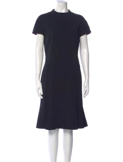 Pre-owned Ralph Lauren Virgin Wool Midi Length Dress In Blue