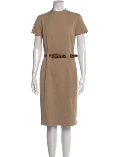 Pre-owned Ralph Lauren Virgin Wool Midi Length Dress In Neutral
