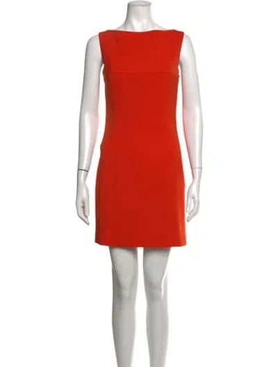 Pre-owned Ralph Lauren Virgin Wool Mini Dress In Orange