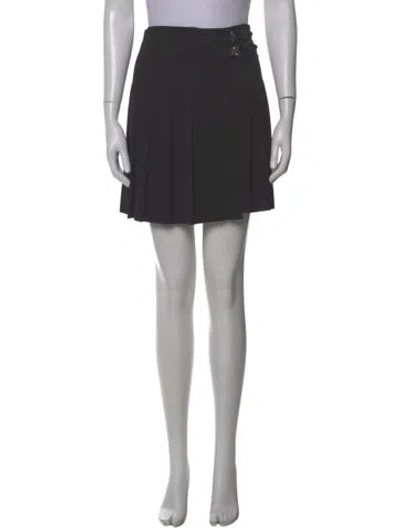 Pre-owned Ralph Lauren Virgin Wool Mini Skirt In Gray