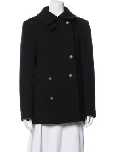 Pre-owned Ralph Lauren Virgin Wool Peacoat In Black