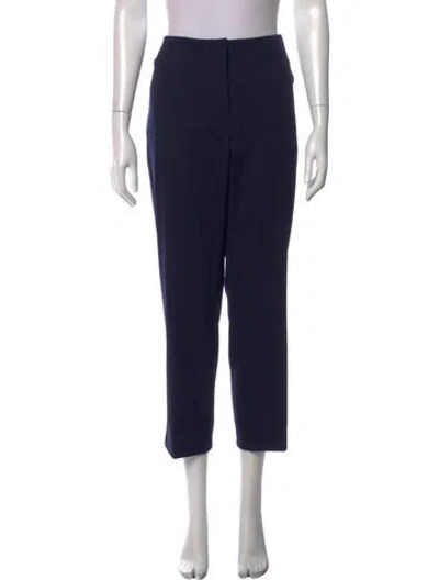 Pre-owned Ralph Lauren Virgin Wool Straight Leg Pants In Black