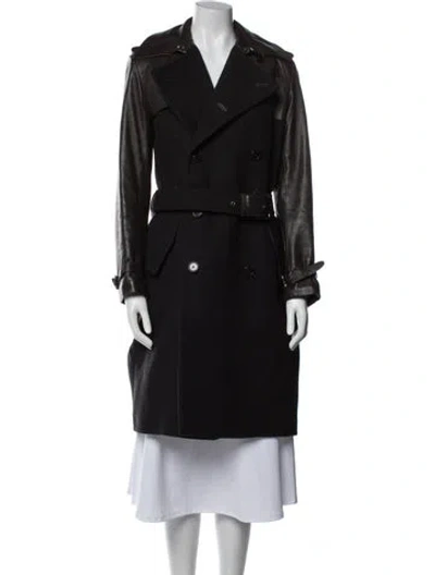 Pre-owned Ralph Lauren Virgin Wool Trench Coat In Blue