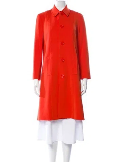 Pre-owned Ralph Lauren Virgin Wool Trench Coat In Orange