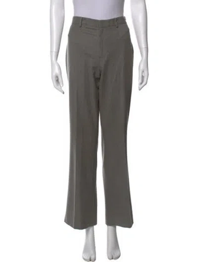 Pre-owned Ralph Lauren Virgin Wool Wide Leg Pants In Gray