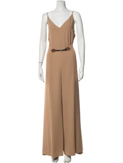 Pre-owned Ralph Lauren V-neck Jumpsuit In Neutrals