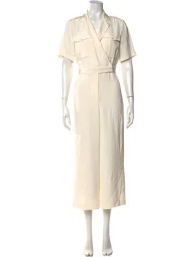Pre-owned Ralph Lauren V-neck Jumpsuit In Neutrals/white
