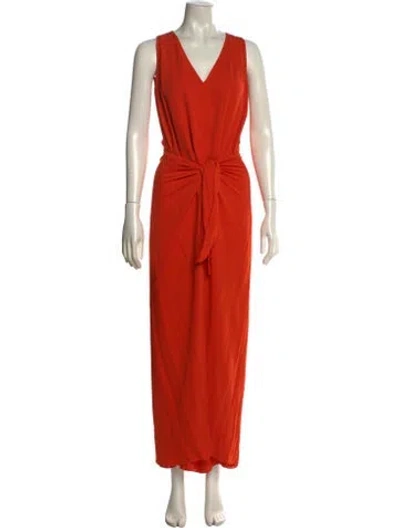 Pre-owned Ralph Lauren V-neck Jumpsuit In Orange