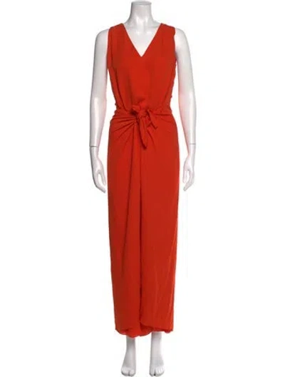Pre-owned Ralph Lauren V-neck Jumpsuit In Orange