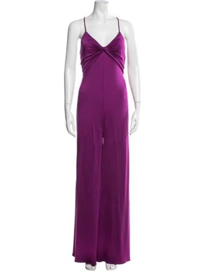 Pre-owned Ralph Lauren V-neck Jumpsuit In Purple
