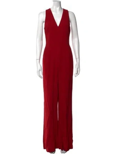 Pre-owned Ralph Lauren V-neck Jumpsuit In Red