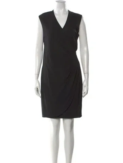 Pre-owned Ralph Lauren V-neck Knee-length Dress In Black