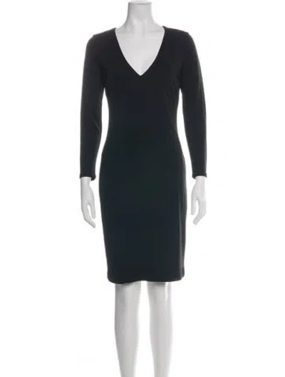 Pre-owned Ralph Lauren V-neck Knee-length Dress In Green