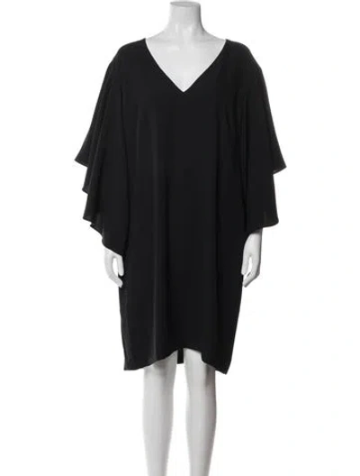 Pre-owned Ralph Lauren V-neck Knee-length Dress W/ Tags In Blue