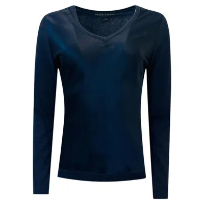Pre-owned Ralph Lauren V-neck Knitted Jumper. Size L In Black