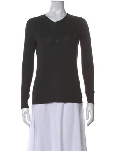 Pre-owned Ralph Lauren V-neck Long Sleeve Polo In Gray