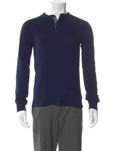 Pre-owned Ralph Lauren V-neck Long Sleeve Pullover In Blue
