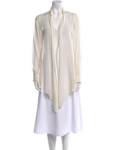 Pre-owned Ralph Lauren V-neck Long Sleeve Tunic In Neutral