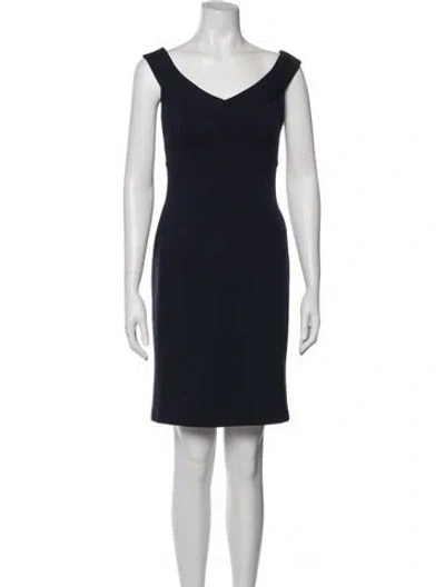 Pre-owned Ralph Lauren V-neck Mini Dress In Blue