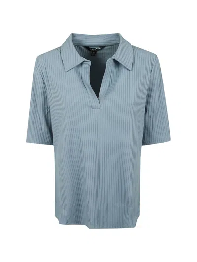 Ralph Lauren V-neck Ribbed T-shirt In Blue