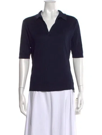 Pre-owned Ralph Lauren V-neck Short Sleeve Polo In Blue