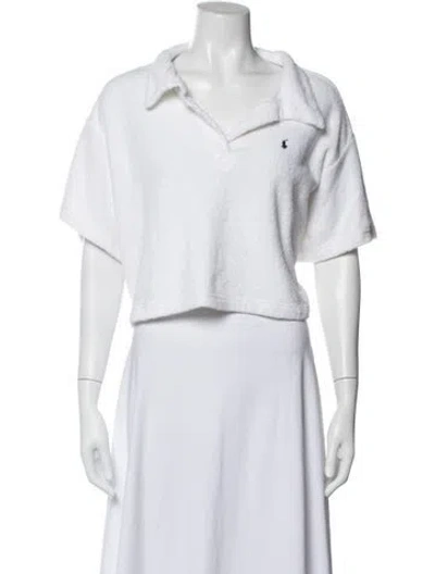 Pre-owned Ralph Lauren V-neck Short Sleeve Polo In Neutrals