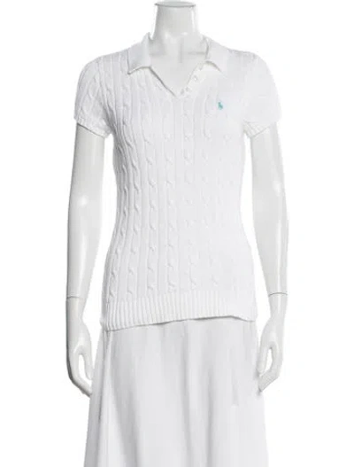 Pre-owned Ralph Lauren V-neck Short Sleeve Polo In Neutrals