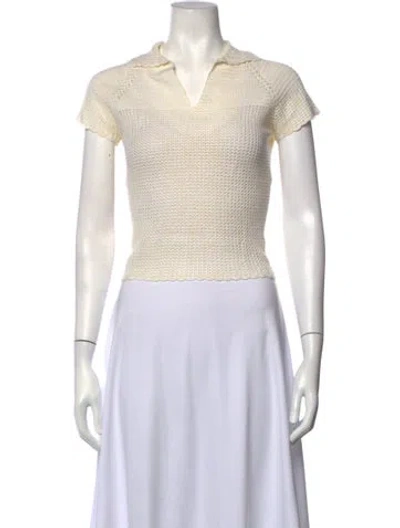 Pre-owned Ralph Lauren V-neck Short Sleeve Polo In Neutrals