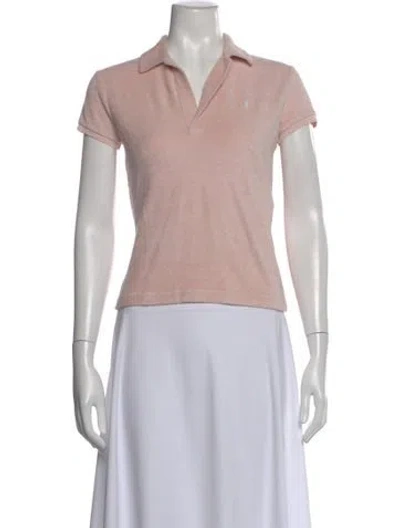 Pre-owned Ralph Lauren V-neck Short Sleeve Polo In Pink
