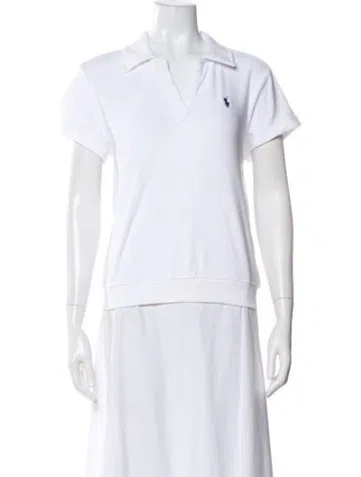 Pre-owned Ralph Lauren V-neck Short Sleeve Polo W/ Tags In White